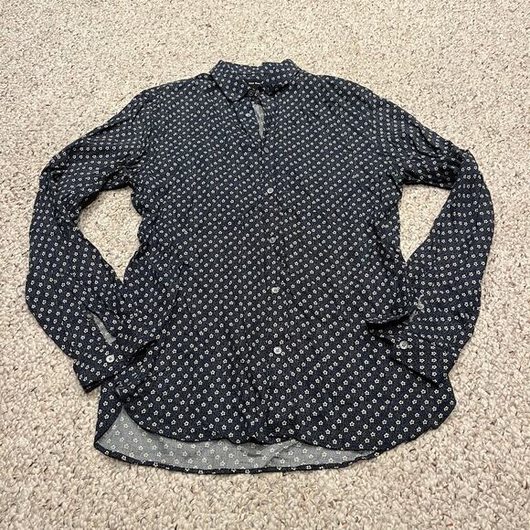 The Kooples Floral Button Down Shirt Sz M Womens Casual Viscose - Picture 1 of 7